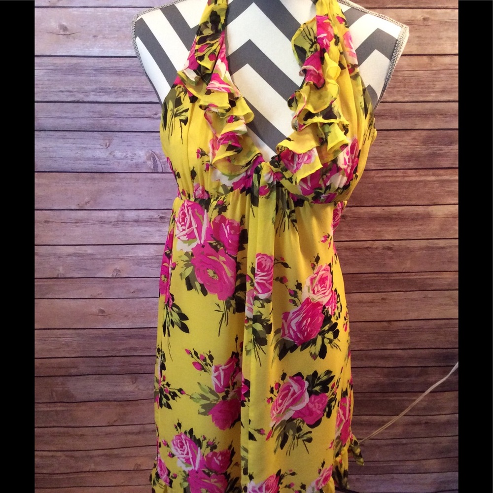 Betsy Johnson yellow floral dress
